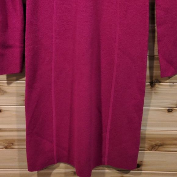 Talbots 100% Merino Wool Fuschia Sweater Dress - Picture 5 of 14